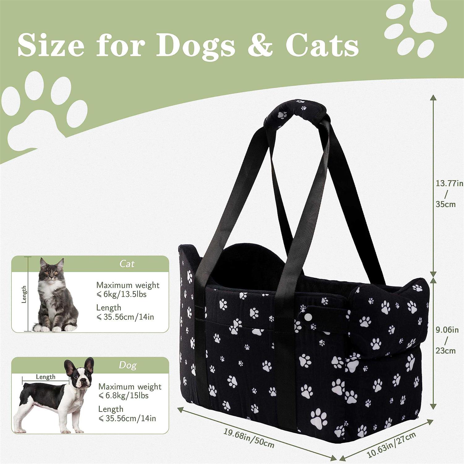 Cullaby Small Dog Car Seat Center Console for Small Dogs Under 15 lbs, Dog Booster Car Seat, Safe and Comfortable Pet Car Seat P