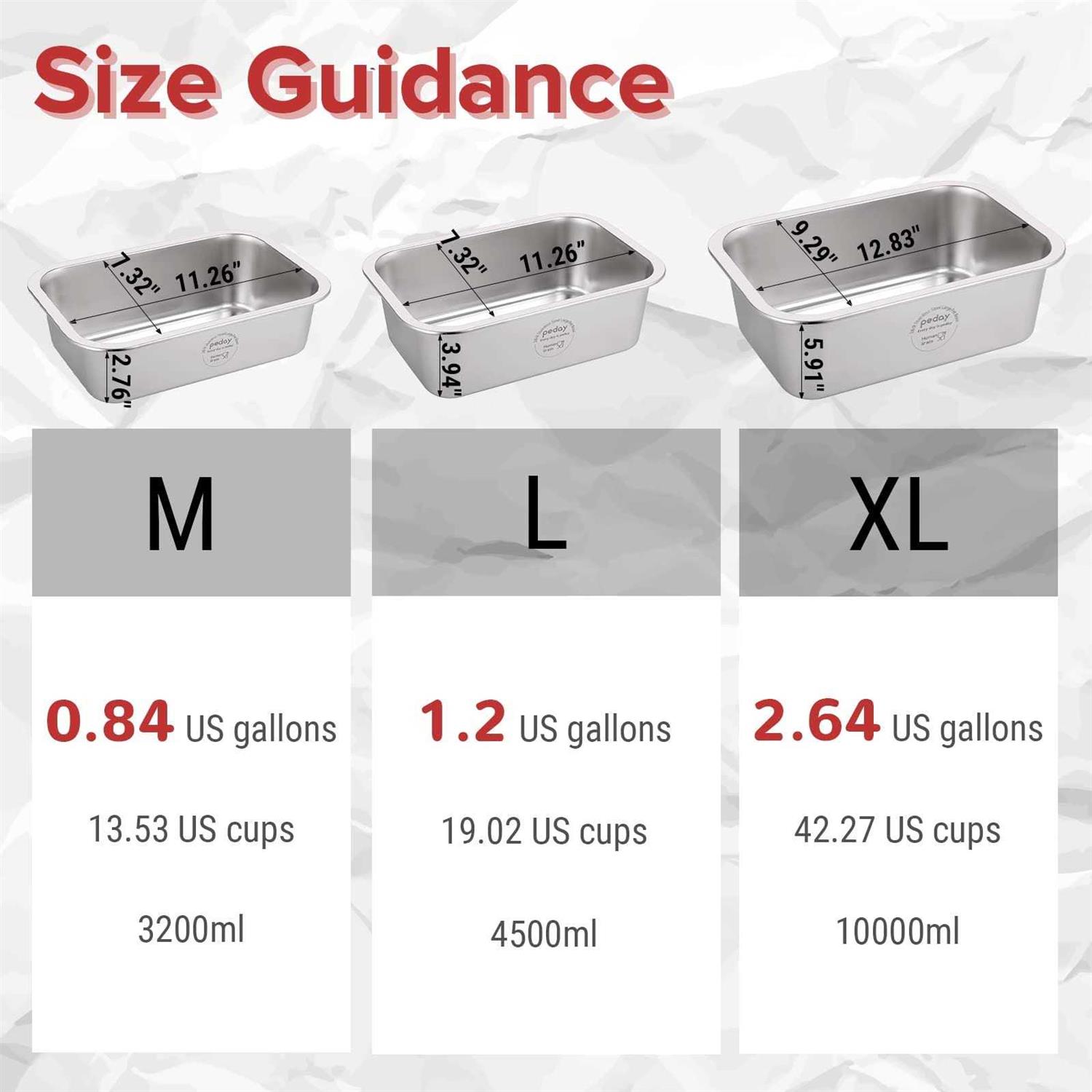 PEDAY Large Dog Water Bowl 304 Stainless Steel extra Large Dog Bowl for big & x-Large dogs