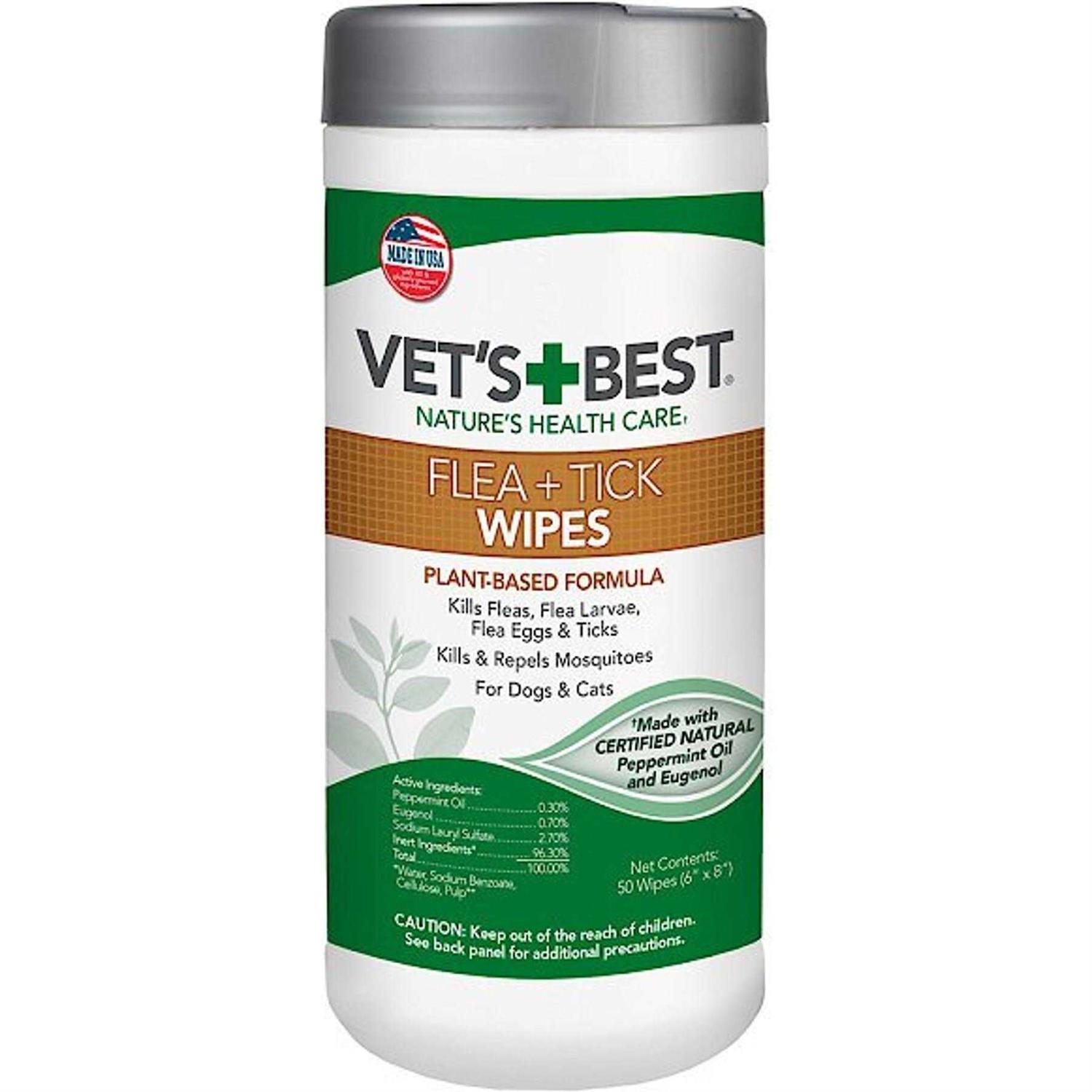 Vet’s Best Flea and Tick Wipes for Dogs & Cats