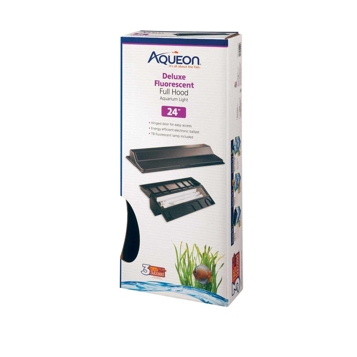 Aqueon Deluxe Fluorescent Full Hood Black