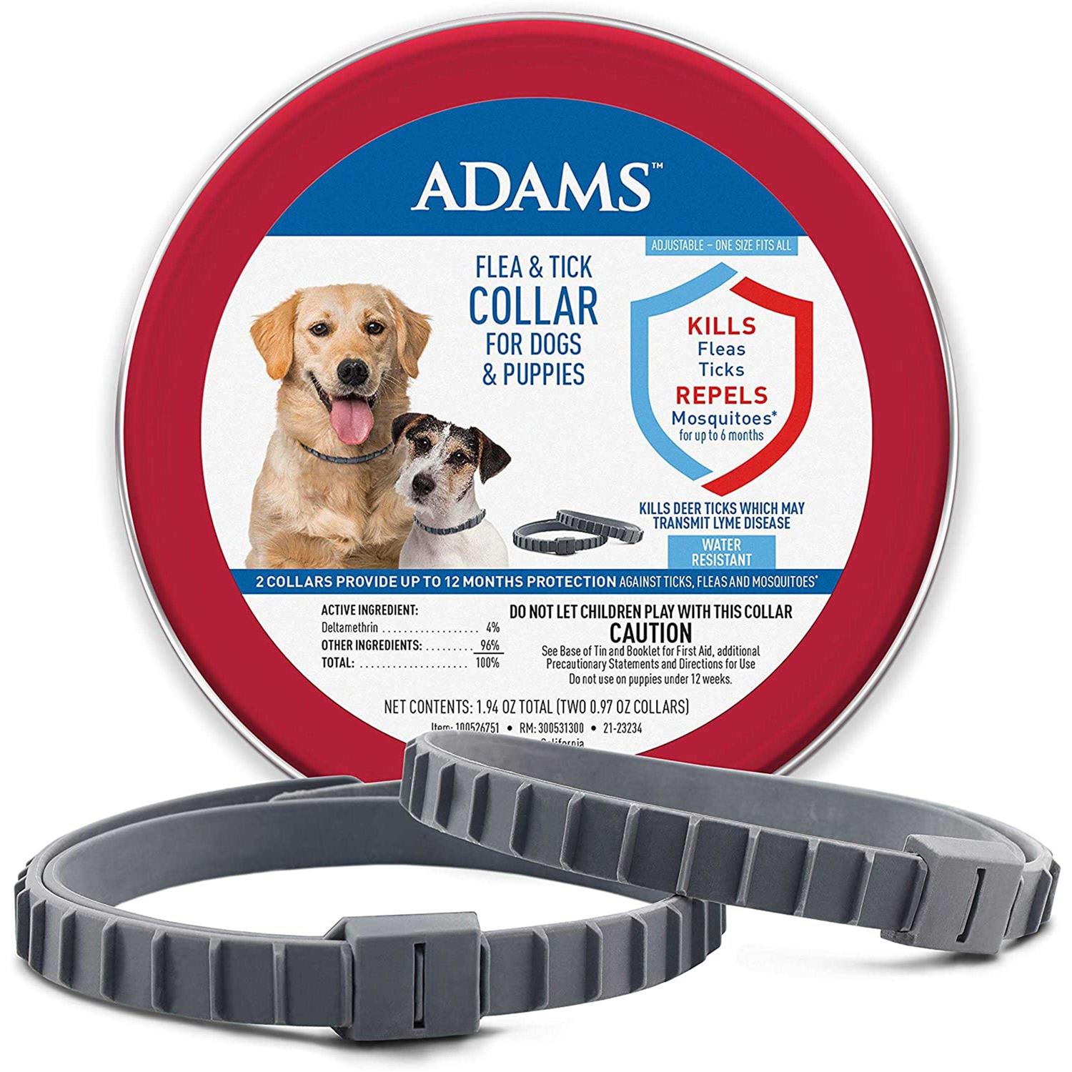 Adams Flea Tick Collar Plus for Dogs Puppies