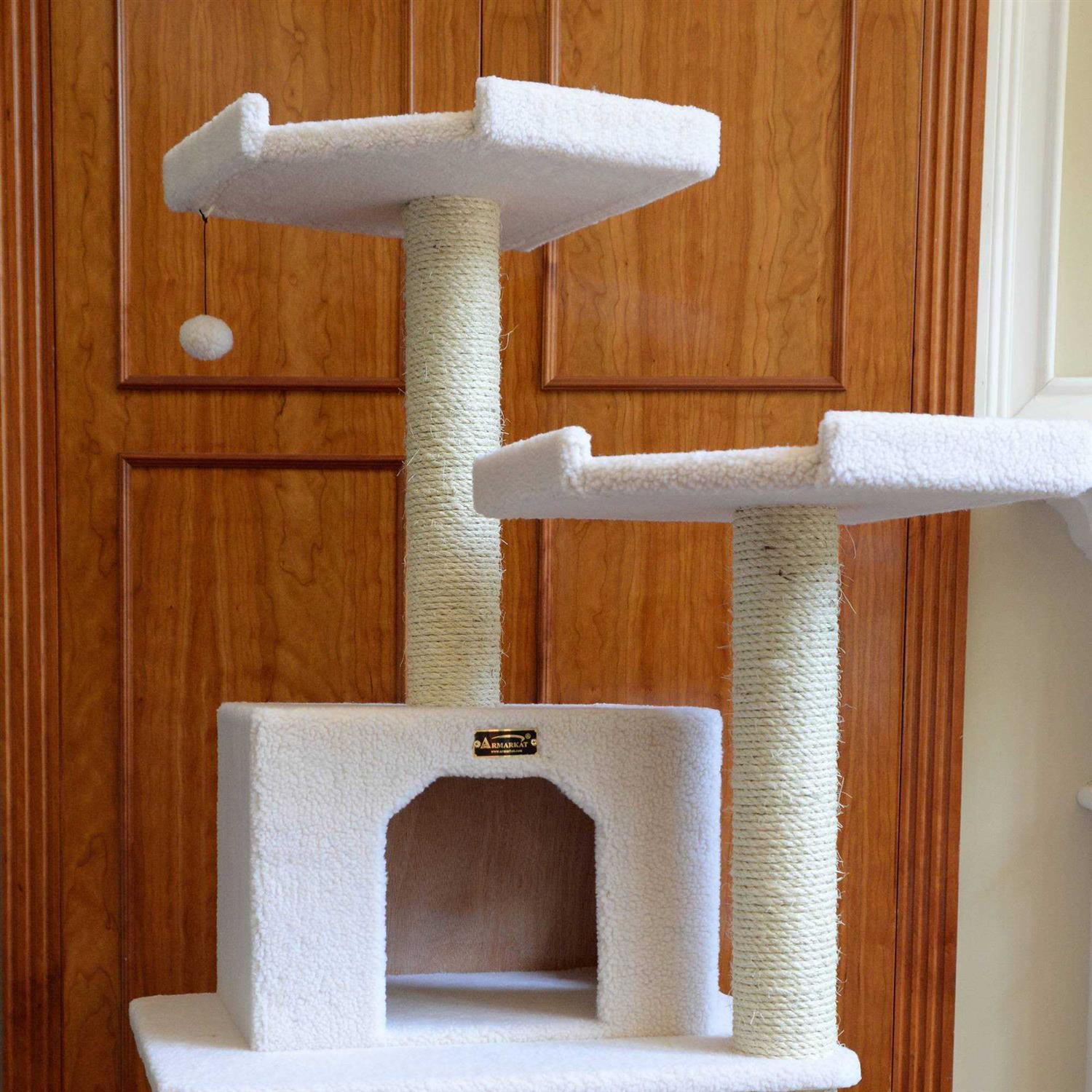 Armarkat B7801 Classic Real Wood Cat Tree In Ivory