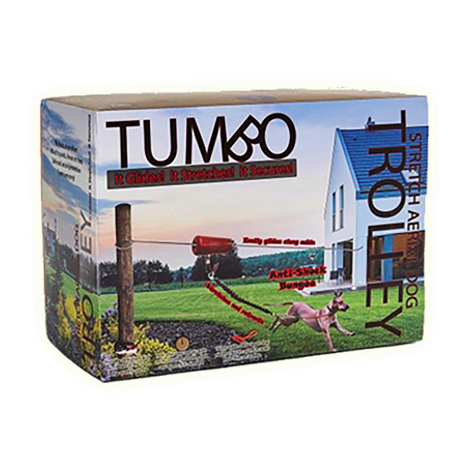 Tumbo Trolley Anti-Shock Aerial Dog Runner for Yard Small and Large Dog