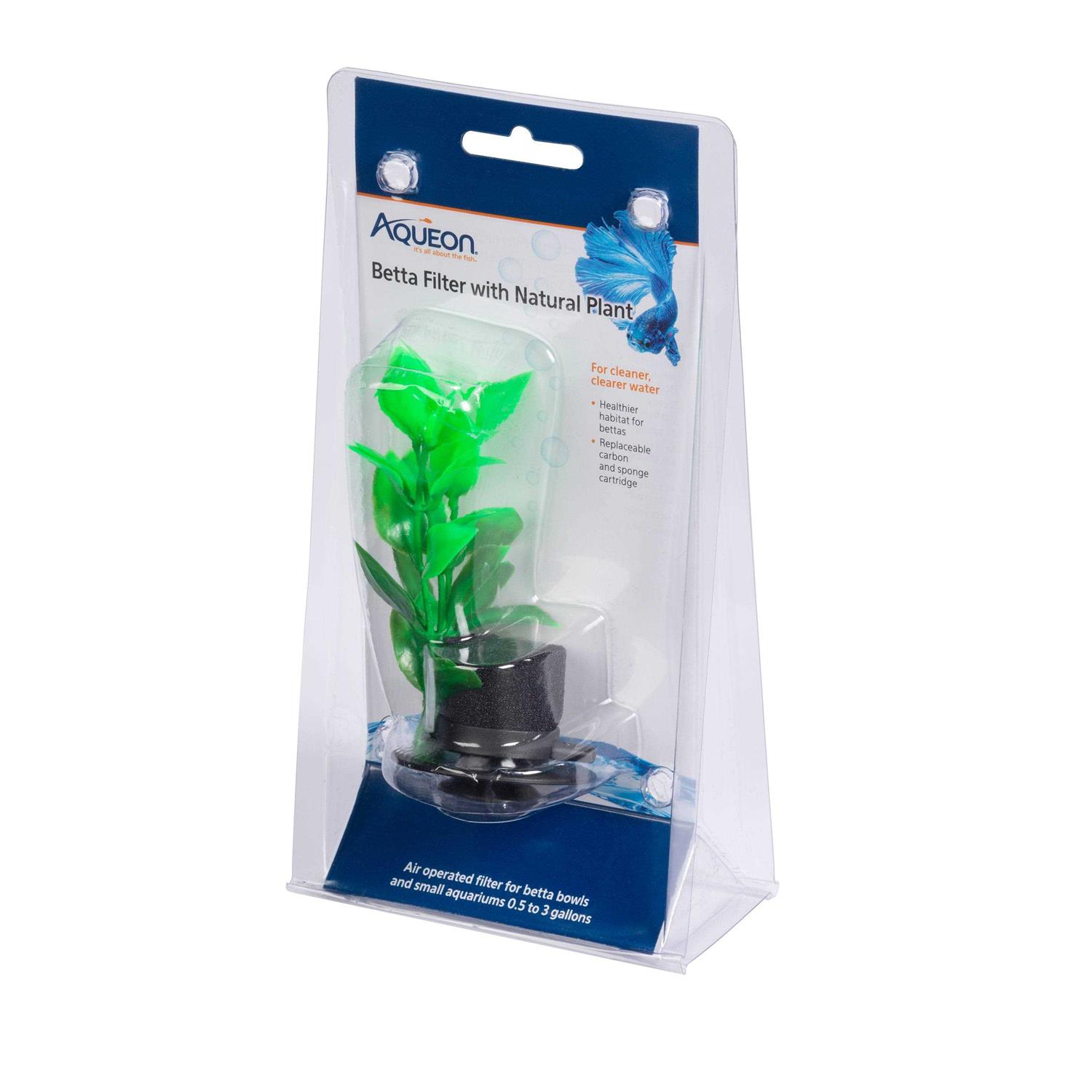 Aqueon Betta Filter with Natural Plant