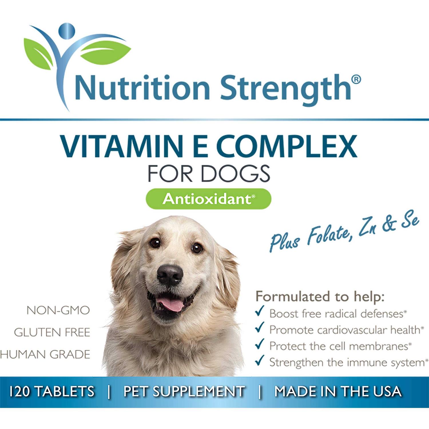 Nutrition Strength Vitamin E for Dogs Promote cardiovascular Health Support cell Membranes