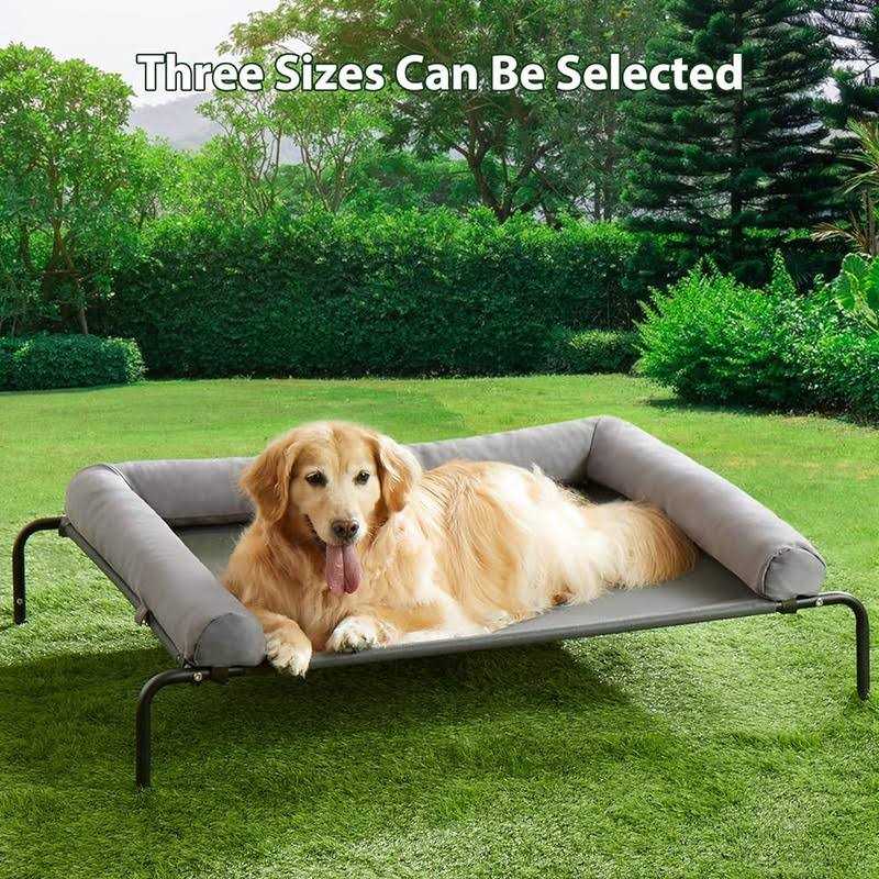 RRPETHOME Large Elevated Cooling Dog Bed,Raised Dog Cots Beds for Large Dogs,Outdoor Dog Bed for Large Dogs,Chew Proof Portable Cooling Pet Cot
