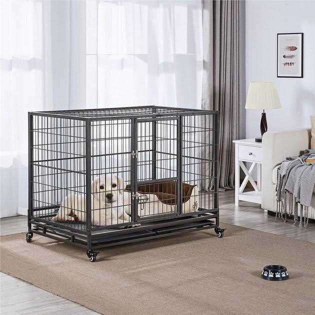 Yaheetech Wheels & Litter Pans Dog Crate