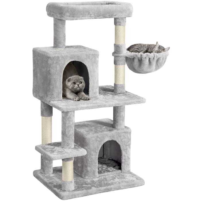 Topeakmart Gray Cat Tree with Two Condos