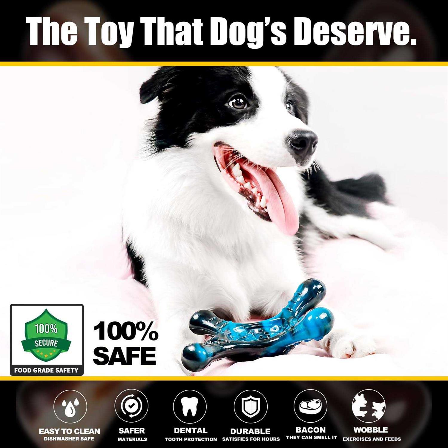 BYMQ Indestructible Dog Chew Toys for Aggressive Chewers Tough Dog Toys Large/Medium Breed