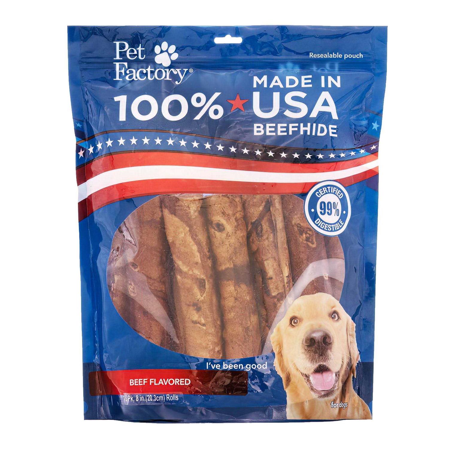 Pet Factory Made in USA Beefhide Rolls