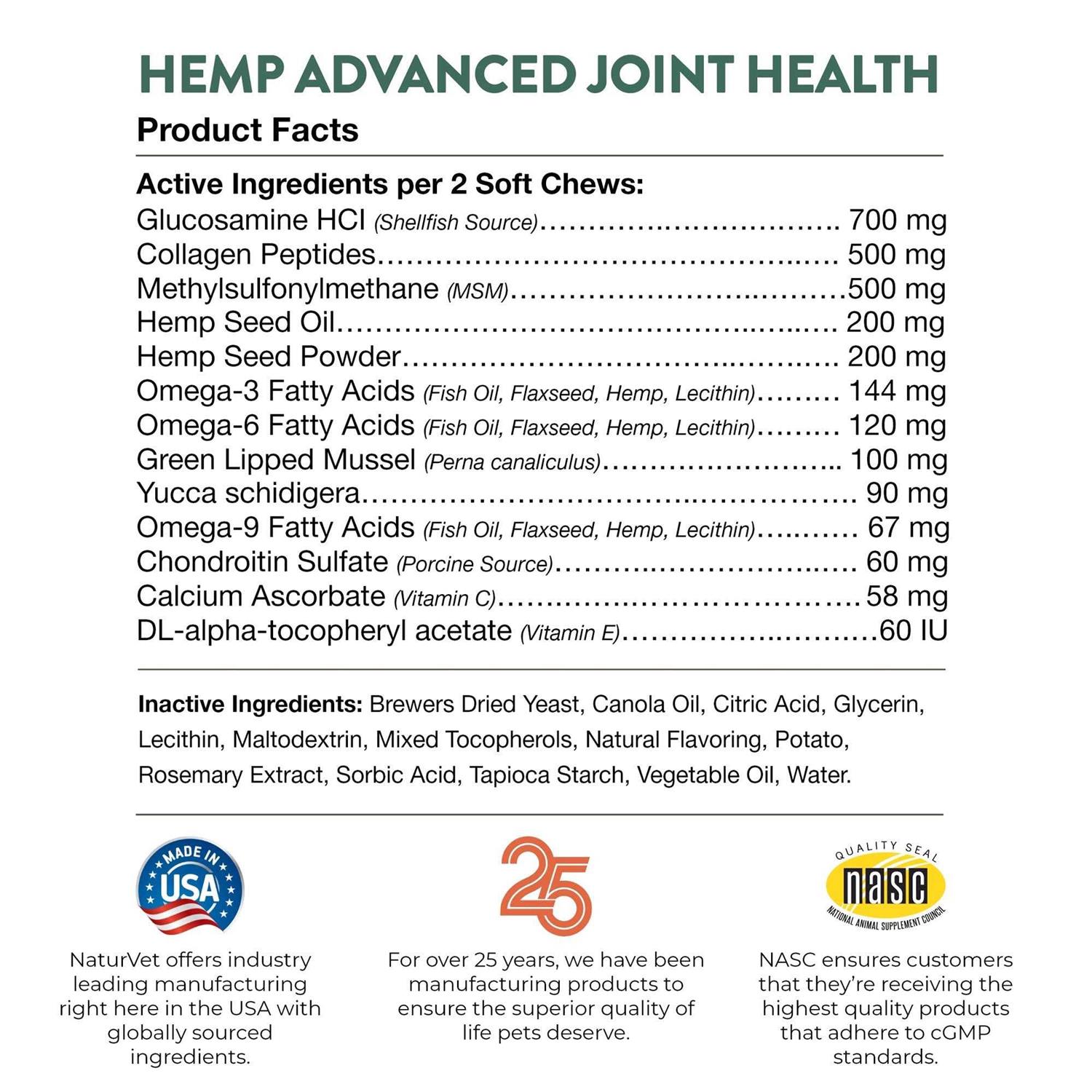 NaturVet Hemp Advanced Joint Health