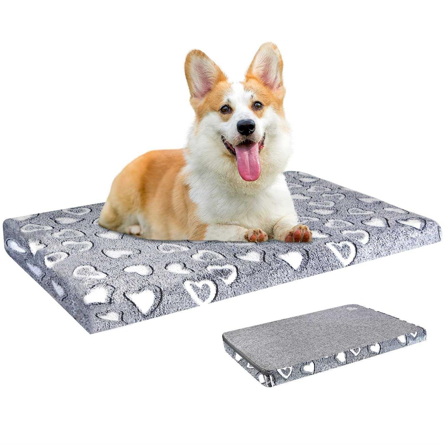 VANKEAN Dog Crate Mat Reversible Cool and Warm, Stylish Dog Bed for Crate with Waterproof Inner Linings and Removable Machine Washable Cover