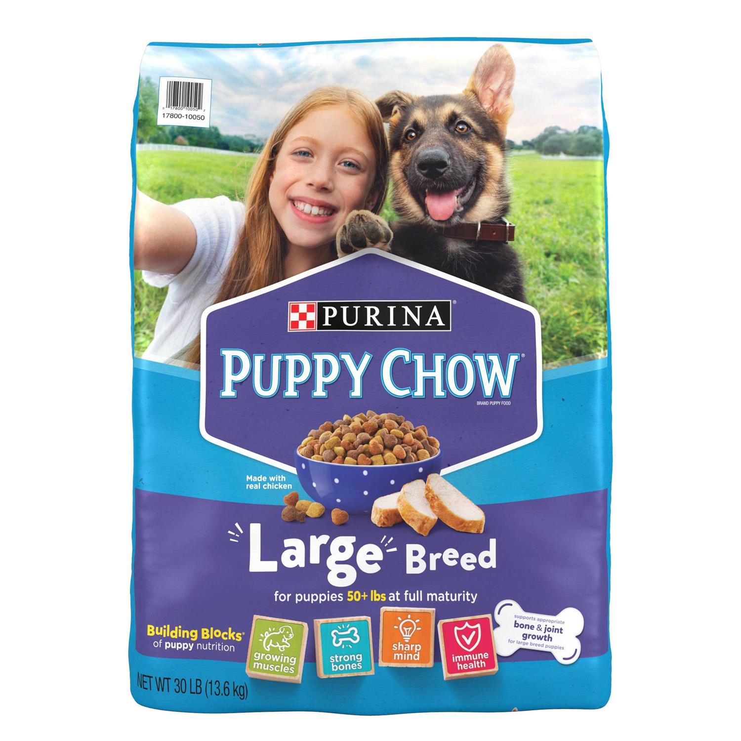 Purina Puppy Chow High Protein Large Breed Dry Puppy Food with Real Chicken
