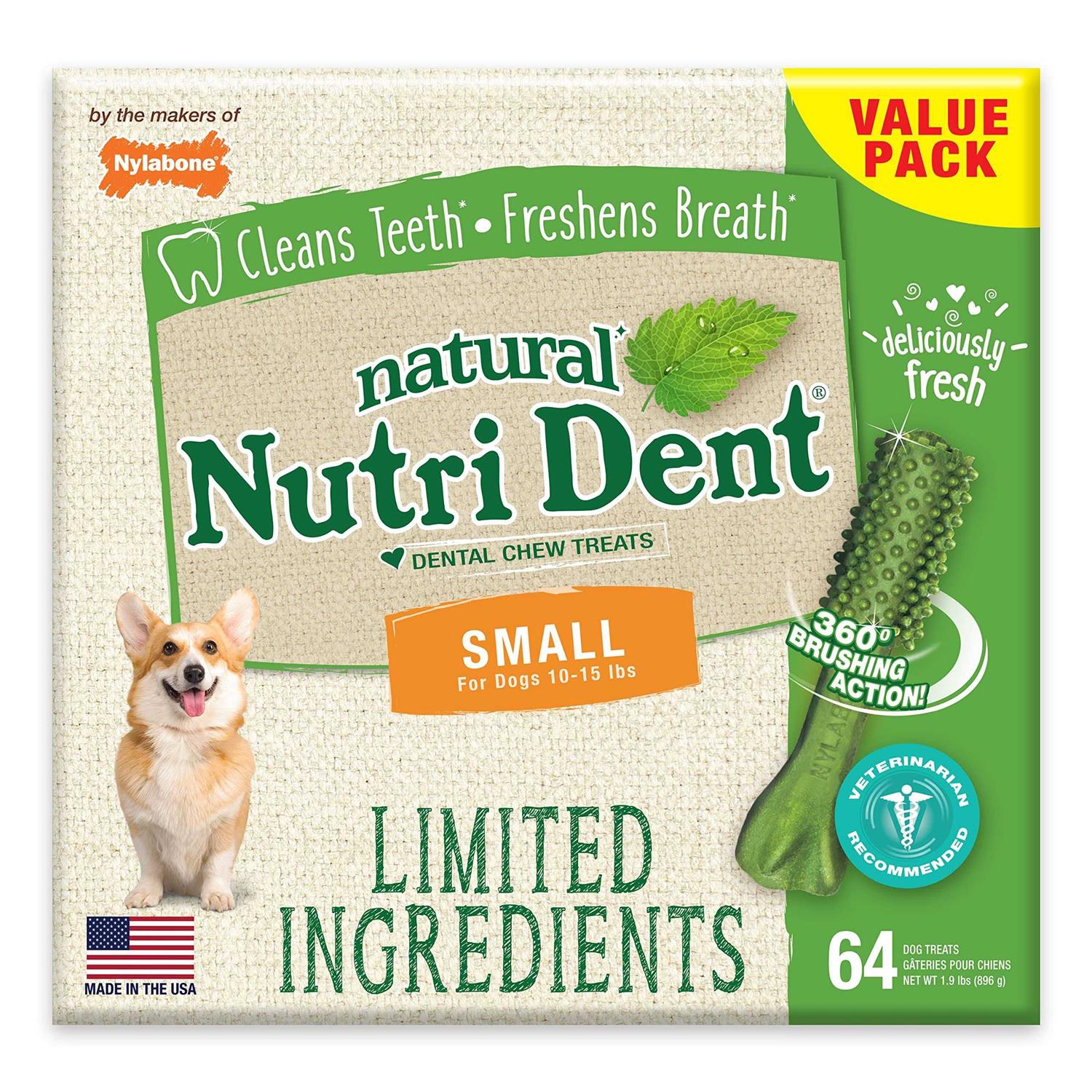 Nylabone Natural Nutri Dent Fresh Breath Dental Chews