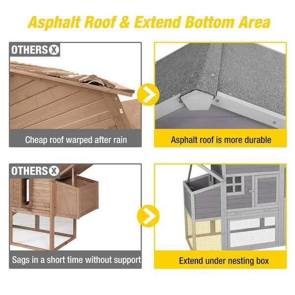 Aivituvin Wooden Chicken Coop 65 in. for 2-3 Hens AIR32