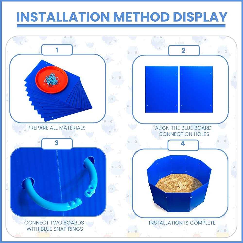 Koawave Chick Brooder Kit Blue Circular Chicken Brooder Box Reusable Corral Starter Home