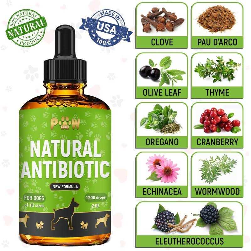 Golden Paw Natural Antibiotics for Dogs Dog Liquid Antibiotics Supports Dog Allergy Relief