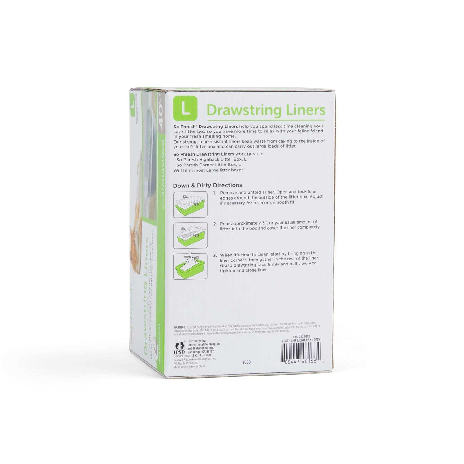 So Phresh Drawstring Liners for Highback Boxes for Cats