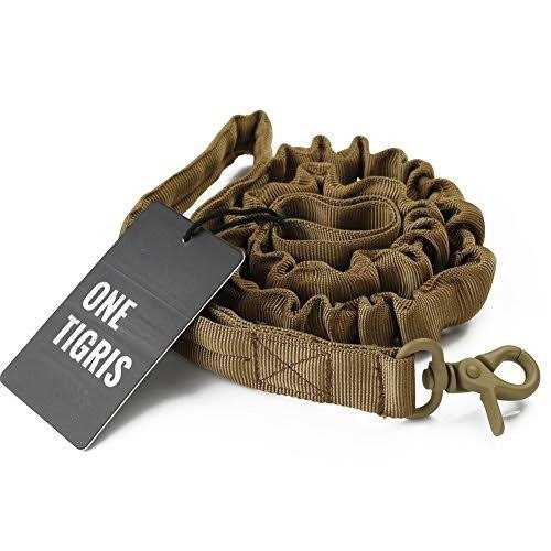 OneTigris Tactical Dog Training Bungee Leash with 2 Control Handle Quick Release Nylon Leads Rope