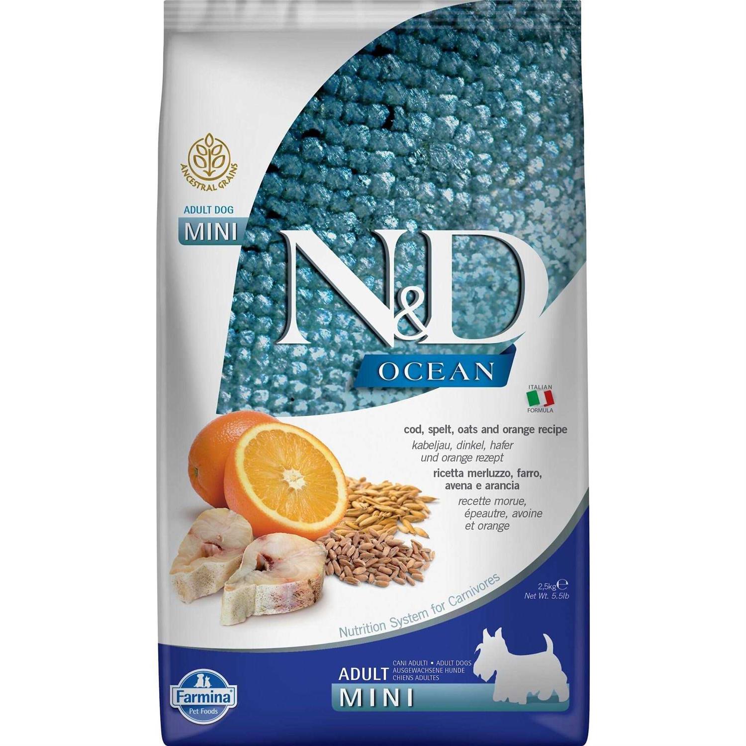 Farmina N&D Ancestral Grain Ocean Cod & Orange Adult Mini Dry Dog Food