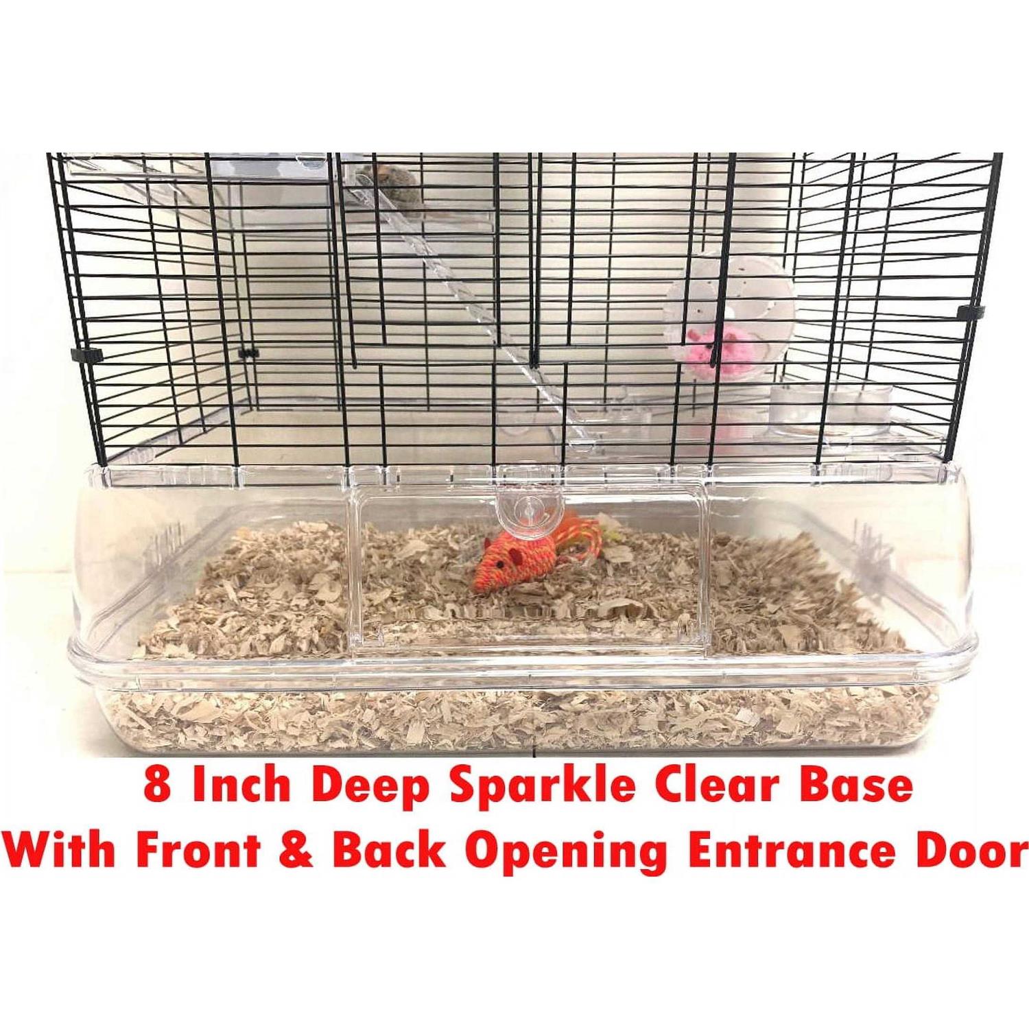 Mcage Large 3-Story Acrylic Clear Hamster Palace Habitat Home House Cage for Guinea Pig Rodent Gerbil Rat Mice Mouse