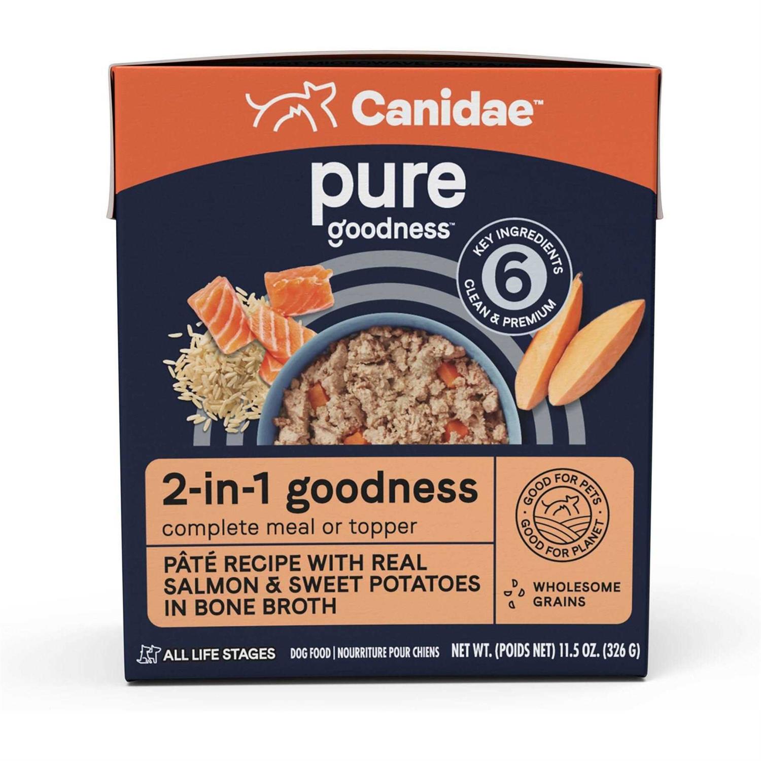 Canidae Pate with Real Salmon & Sweet Potatoes in Broth Pure 2-in-1 Goodness Wet Dog Food