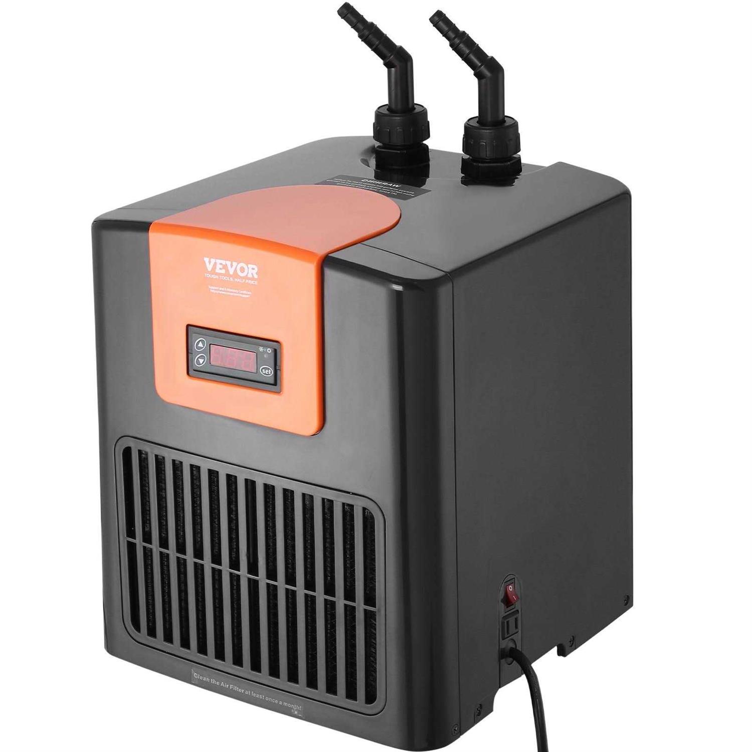 VEVOR Aquarium Chiller, 52 Gal 196 L, 1/10 HP Hydroponic Water Chiller, Quiet Refrigeration Compressor for Seawater and Fresh Water HWQLQQJRQ01HPZC9FV1