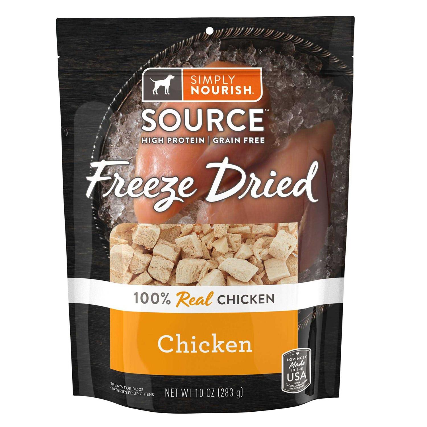 Simply Nourish Freeze Dried 100% Real Chicken Dog Treats 10 Ounce Bag