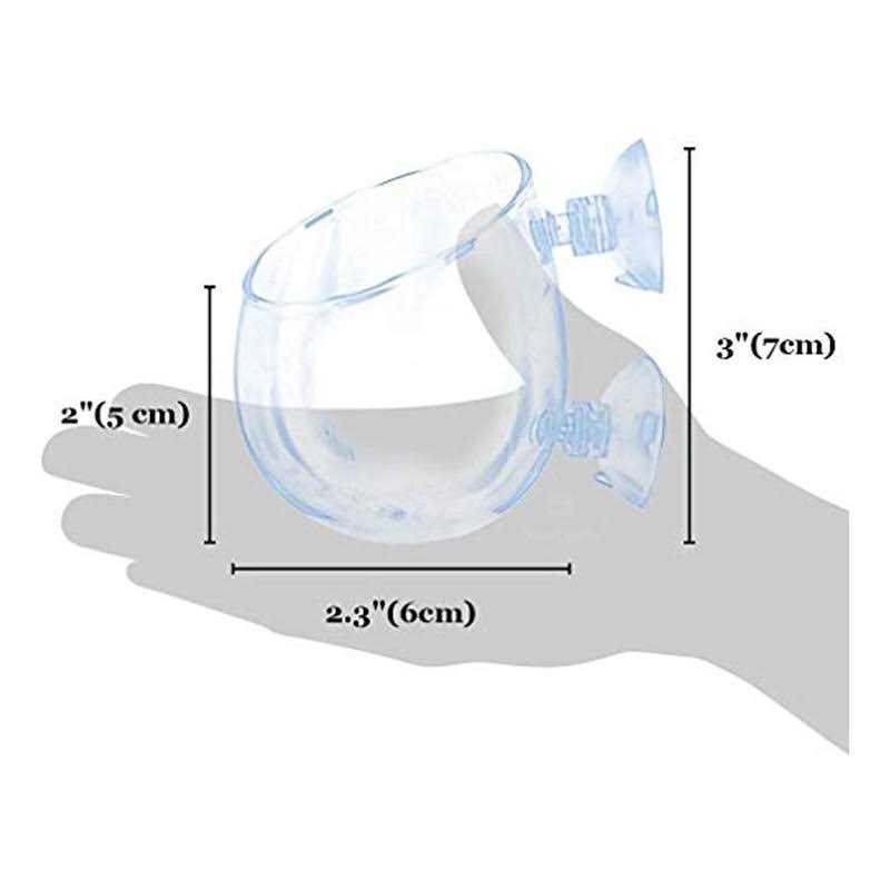 SunGrow 2-Pack Aquatic Plant Pot with Suction Cups Crested Gecko Food Holder