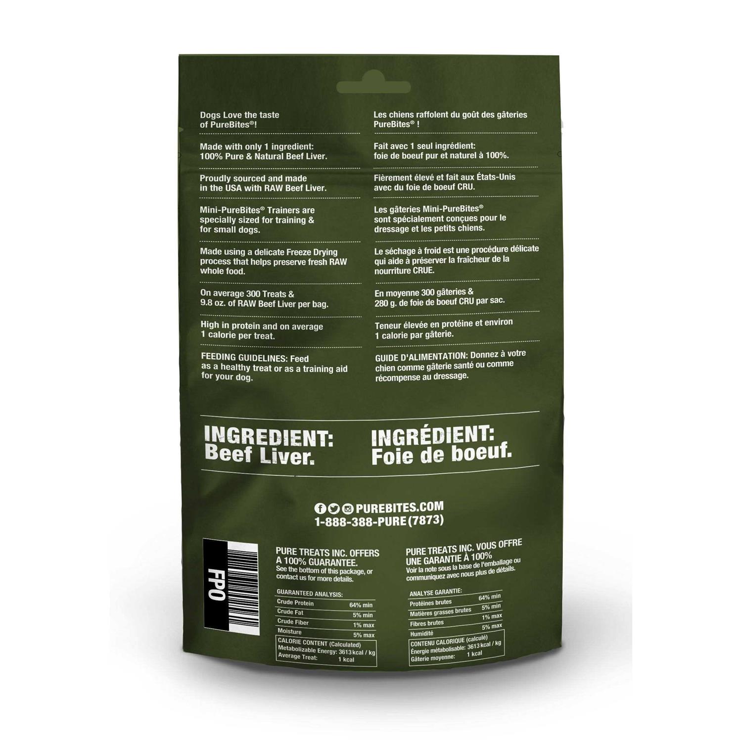 Mini-PureBites Trainers Beef Liver Freeze-Dried Raw Dog Treats