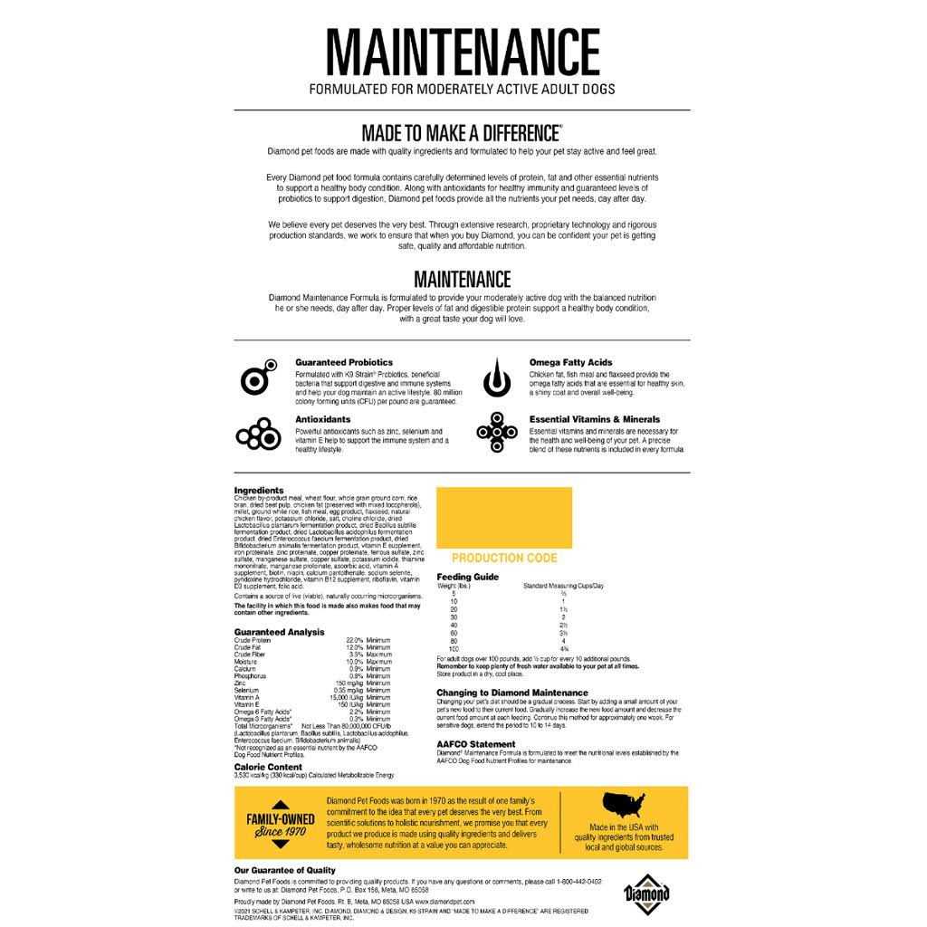 Diamond Dog Food Maintenance
