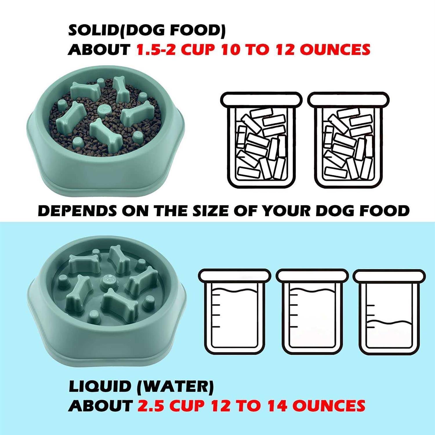 CAISHOW Slow Feeder Dog Bowl Anti Gulping Healthy Eating Interactive Bloat Stop Fun Alternative Non Slip Dog Slow Food Feeding Pet Bowl Slow Eating