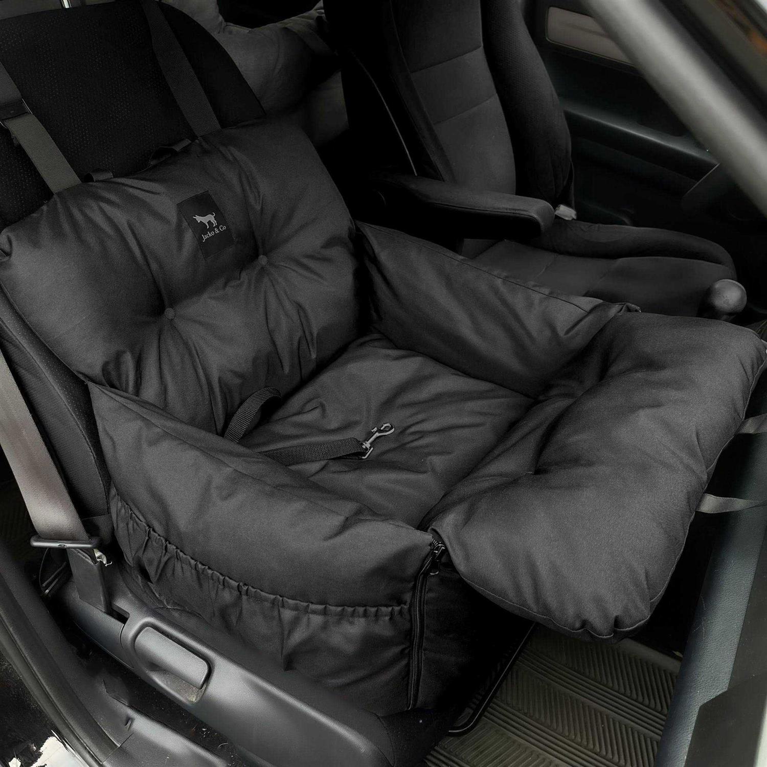 JACKO & CO Premium Dog Car Seat & Booster Seat for Small & Medium Pets Under 35lbs