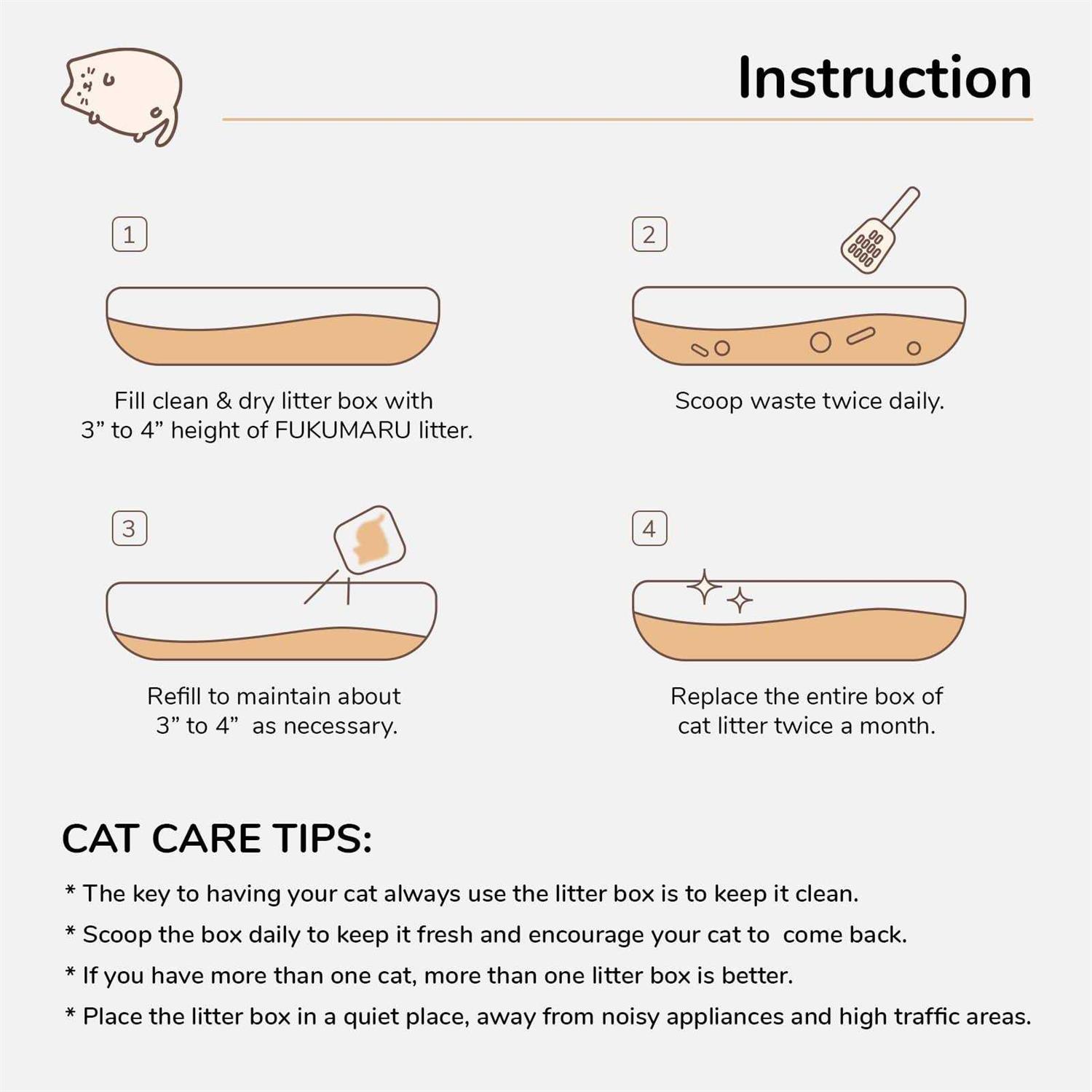 FUKUMARU Tofu Cat Litter Clumping Cat Litter, Dust Free Unscented Flushable Tofu Litter, Natural, Lightweight and Low Tracking Cat Litter