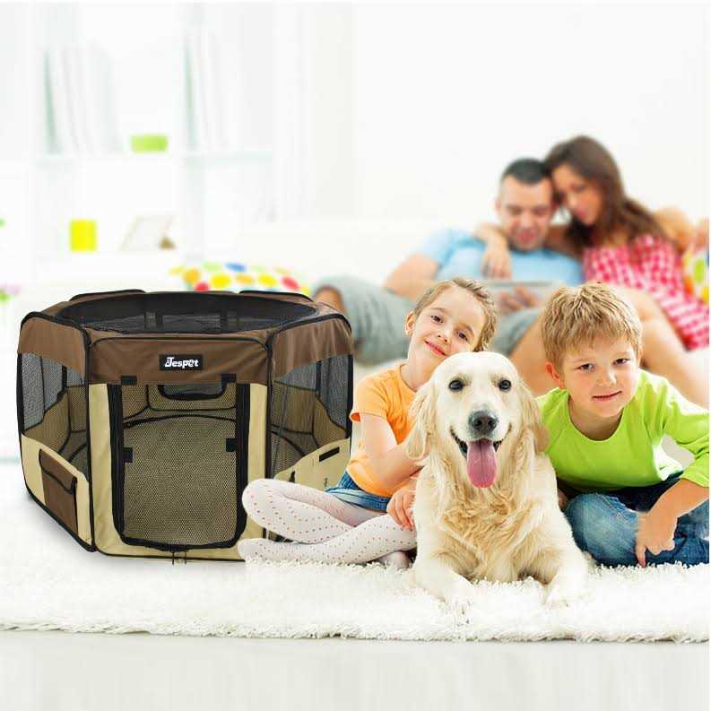 Jespet Portable Dog Exercise Pet Soft-Side Playpen