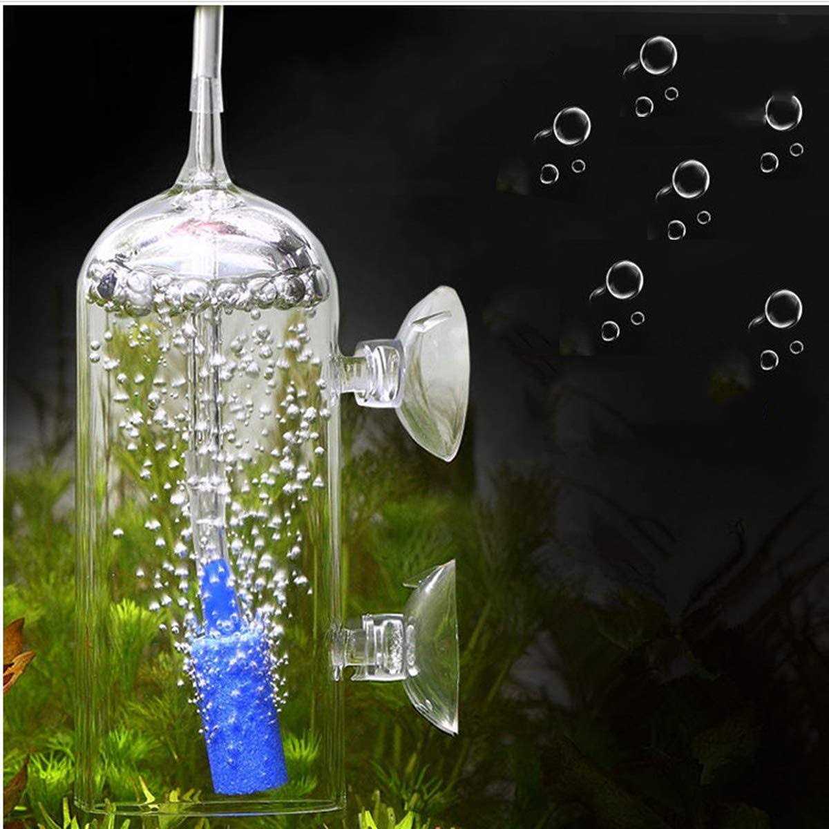 Ailindany Aquarium Air Oxygen Bubbler Glass Cup with Water Tube