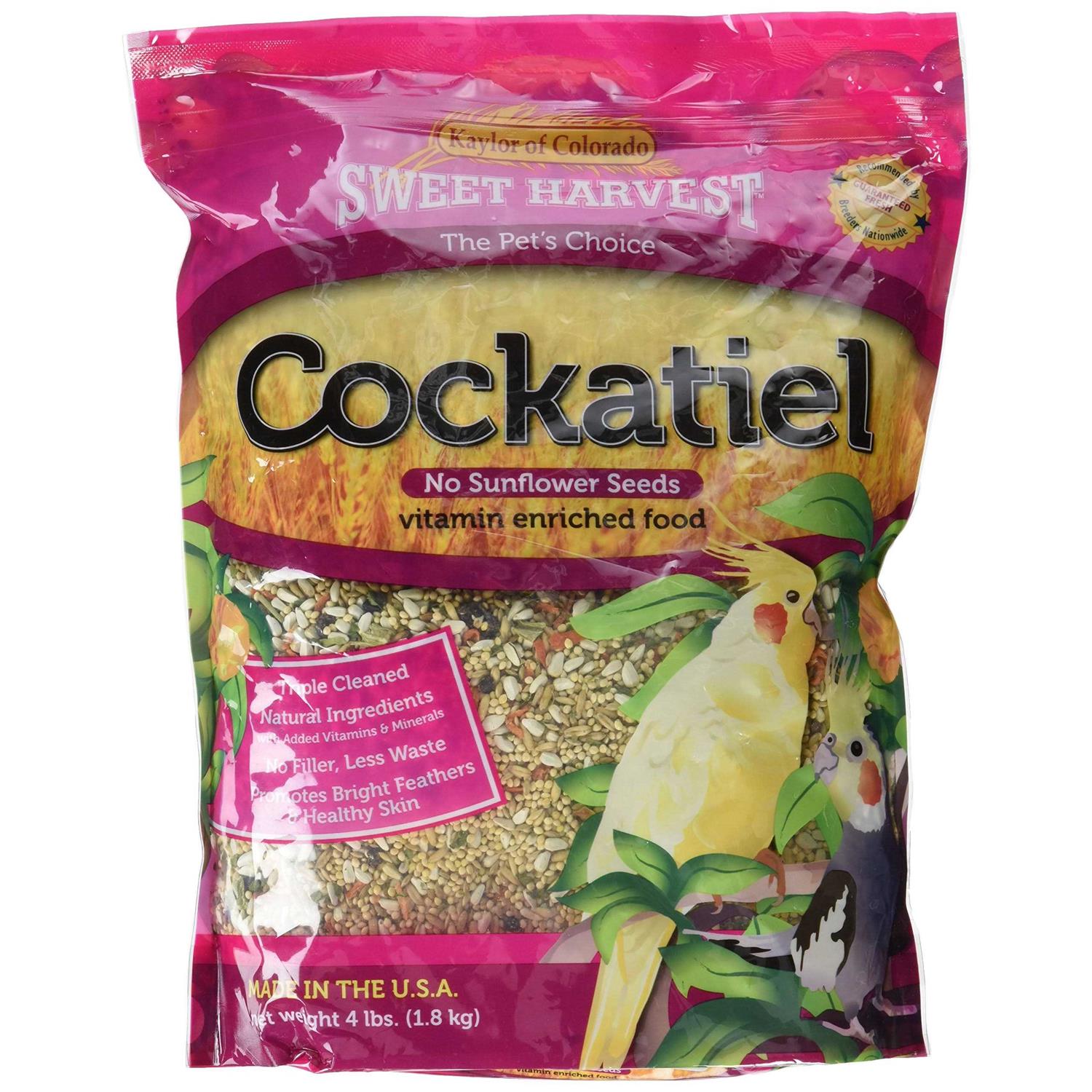 Sweet Harvest Cockatiel Bird Food No Sunflower Seeds
