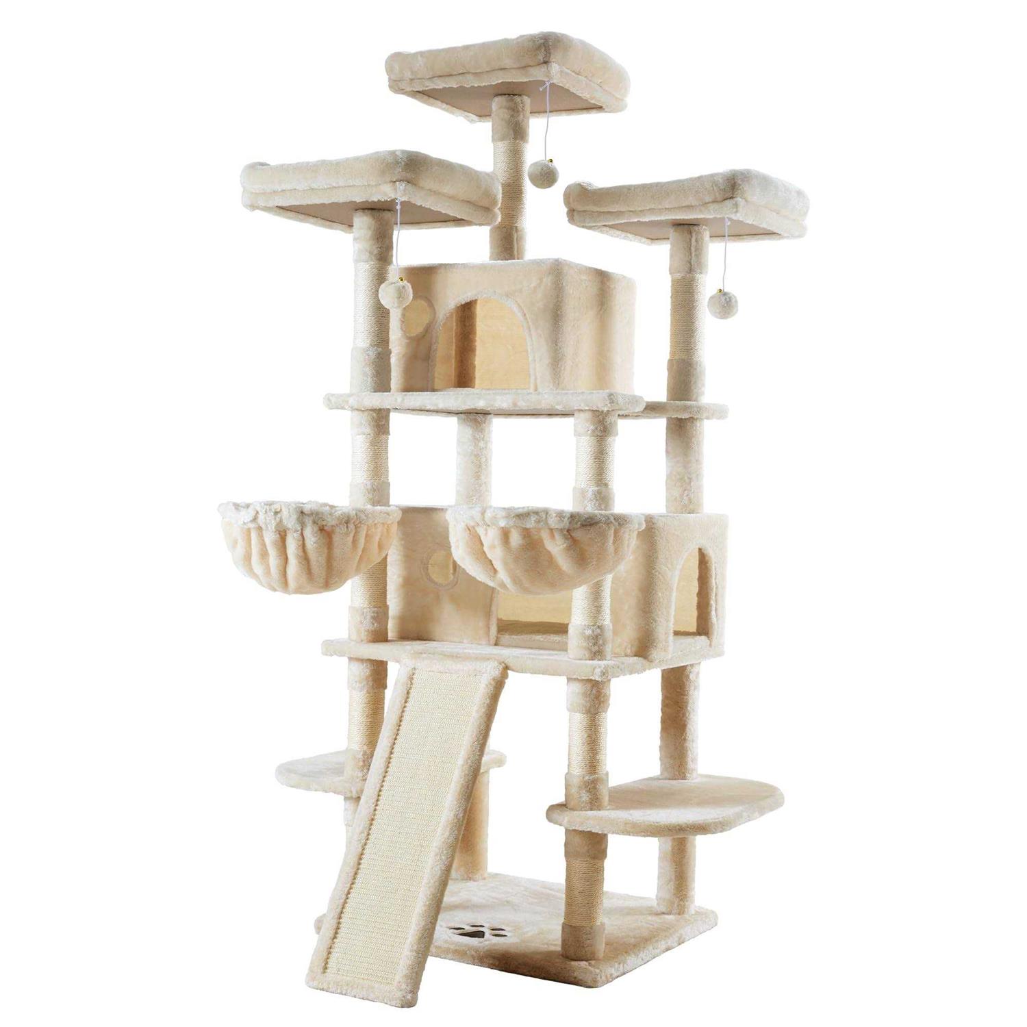 IMUsee 68 Inches Multi-Level Cat Tree for Large Cats/Big Cat Tower with Cat Condo/Cozy Plush Perches/Sisal Scratching