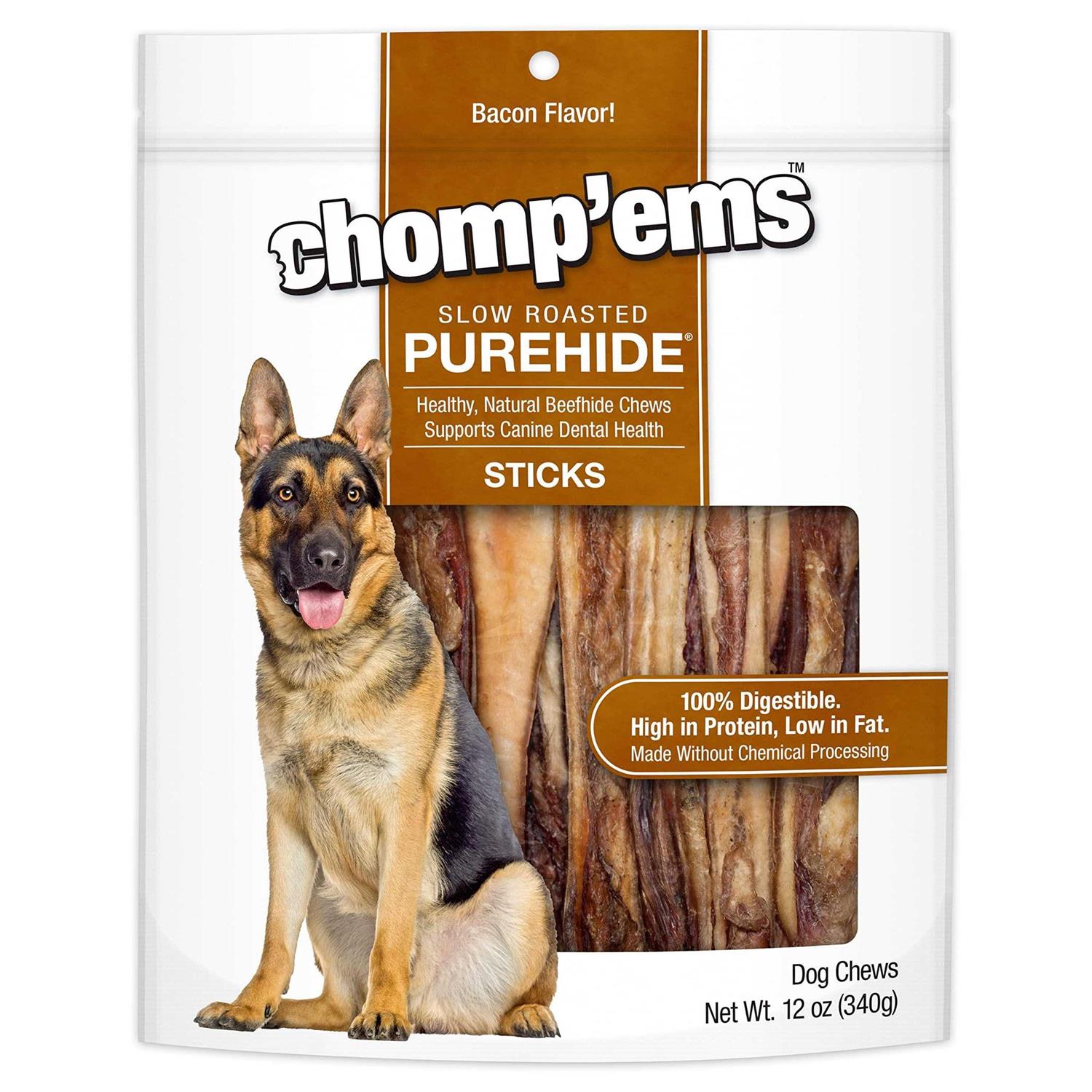Chomp ems Ruffin It 21006 Purehide Sticks Healthy Natural Rawhide Dog Chew