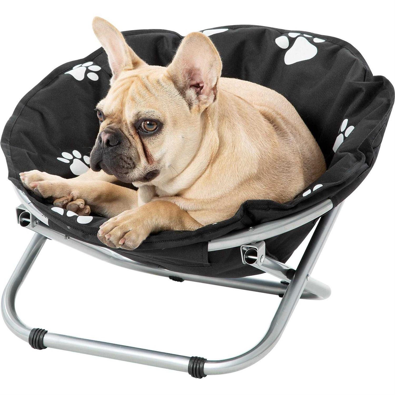 Etna Folding Pet Cot Chair Portable Round Fold Out Elevated Cat Bed