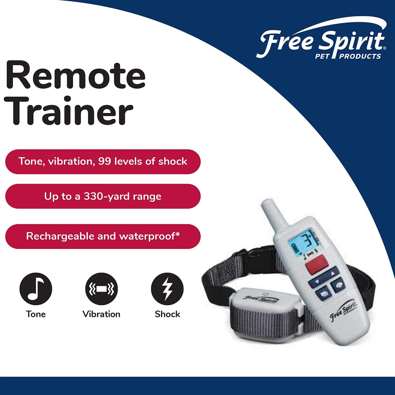 Free Spirit Remote Trainer Add-A-Dog Collar Additional, Extra or Replacement Shock Collar with Tone, Vibrate and Shock