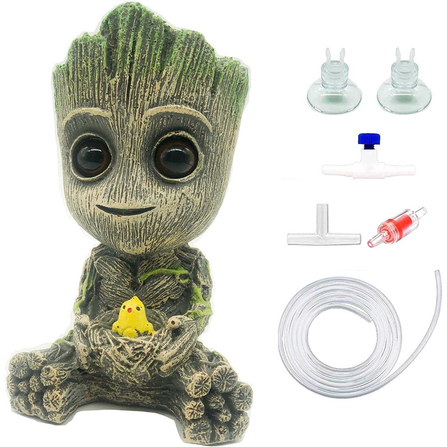 Anxunjim Aquarium Groot Air Bubbler Decorations Fish Tank Air Stone Set
