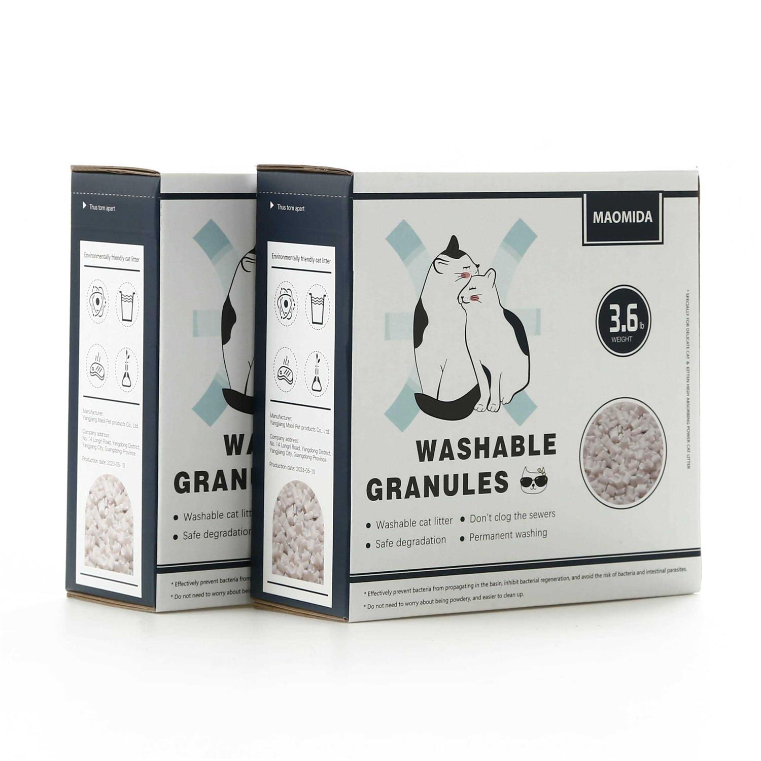 Cat Litter Box Washable Granules Refills. Compatible to Cat Genie Refills. Great for Cat Toilet Training kit. Compostable and Flushable. 7.2lbs
