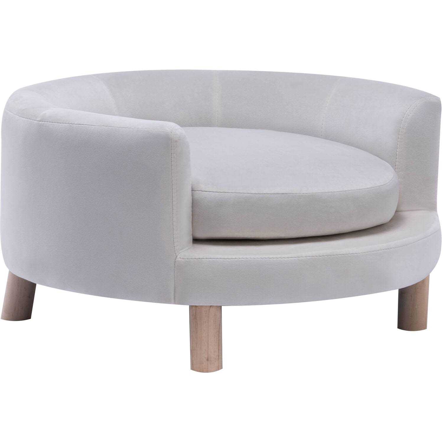 Critter Sitters 28-in. Elegant Faux-Velvet Circular Pet Bed for Small to Medium-Sized Dogs and Cats