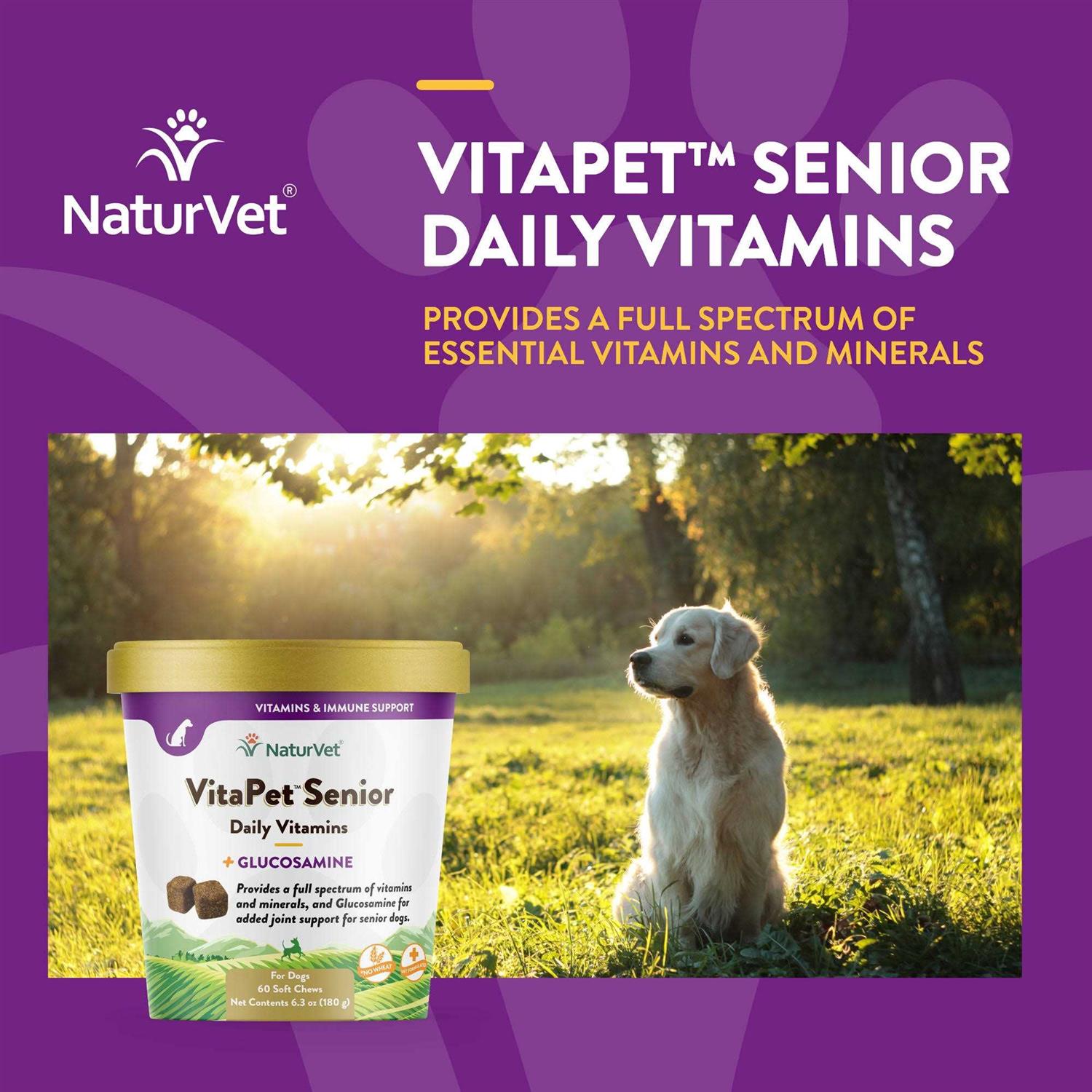 NaturVet VitaPet Senior Daily Vitamins Plus Glucosamine