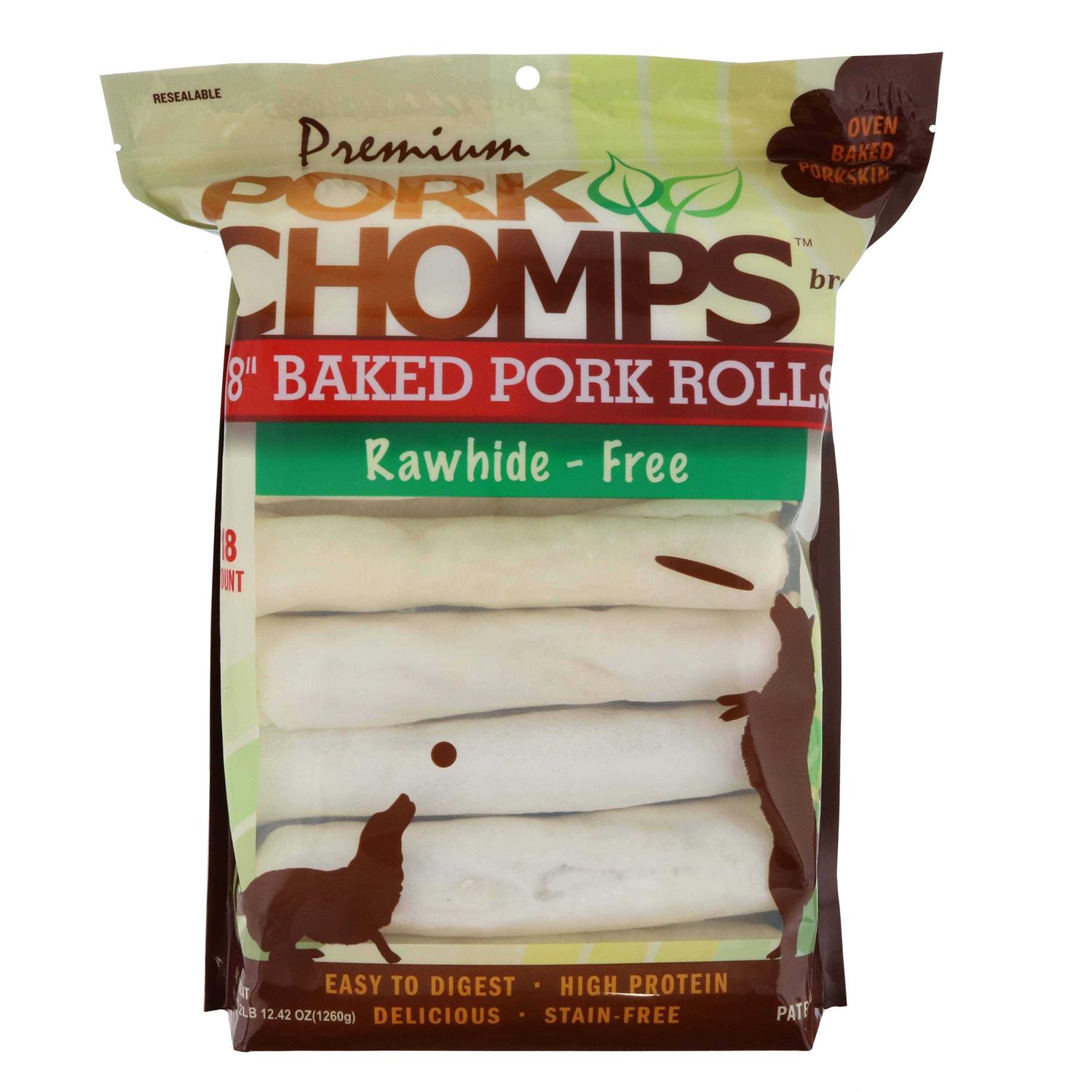 Pork Chomps Baked Pork Rolls Dog Treats