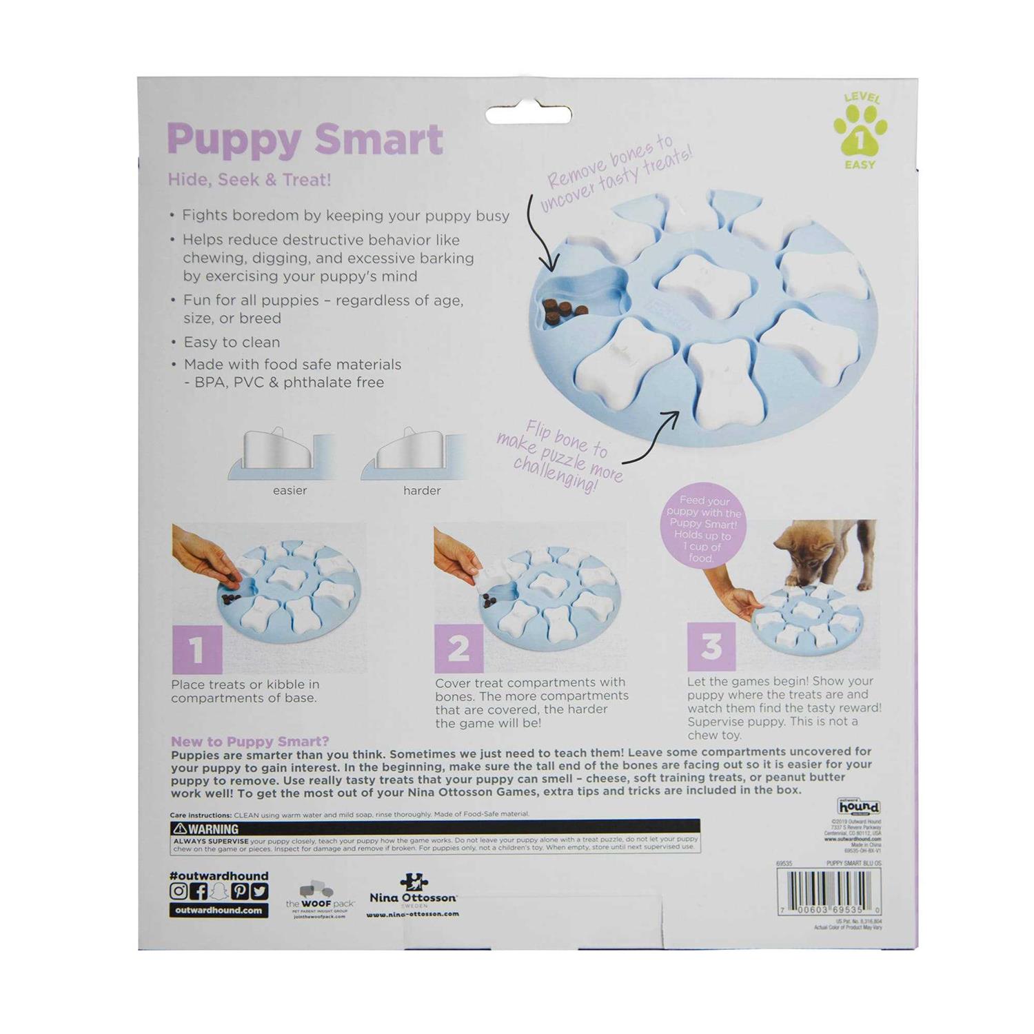 Outward Hound Puppy Smart Interactive Treat Puzzle Blue Dog Toy