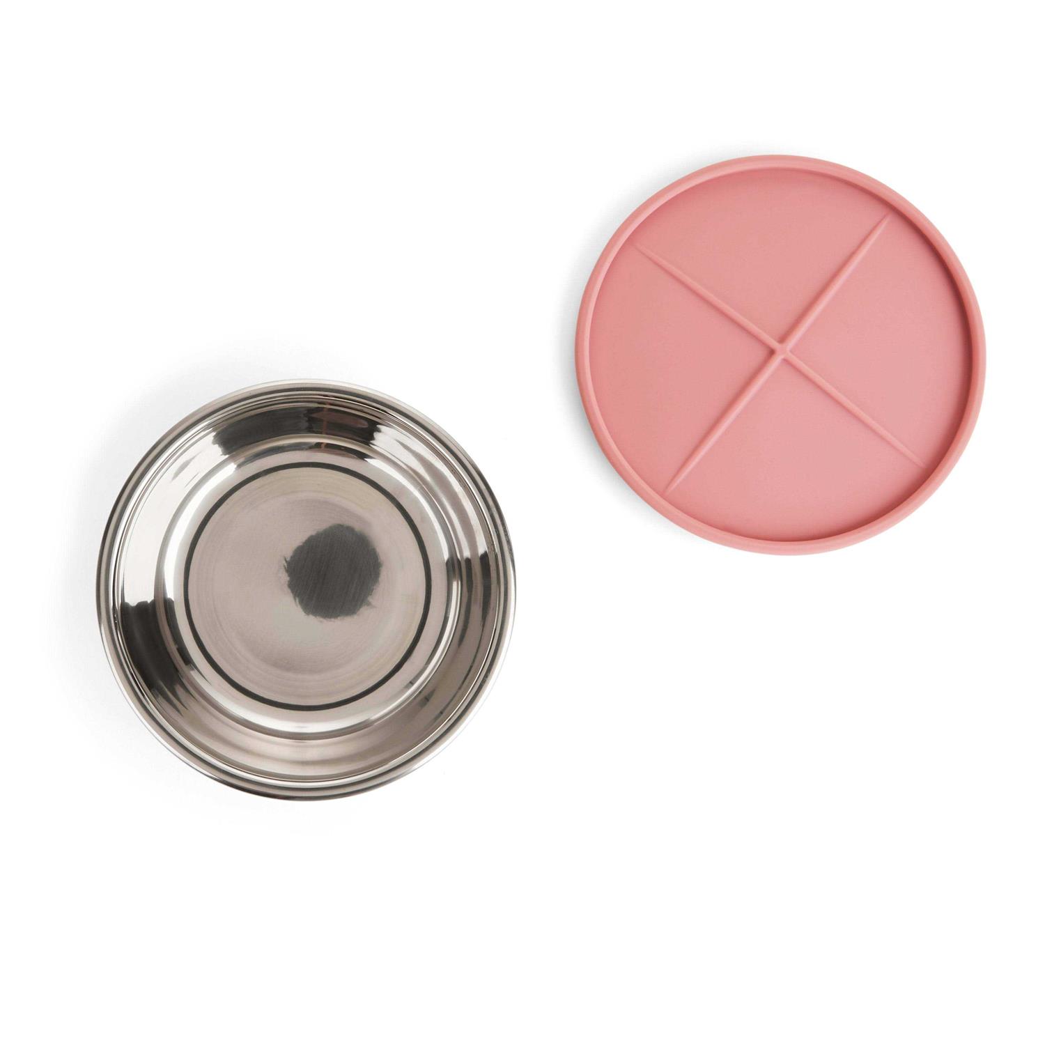 EveryYay Dining in Stainless-Steel 0.75 Cup Cat Bowl with Lid