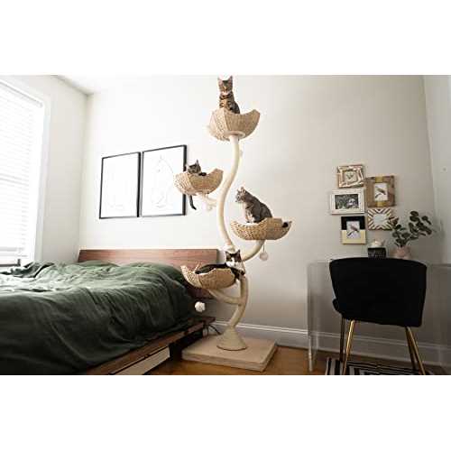 Mau Ivy Modern Cat Tree, White