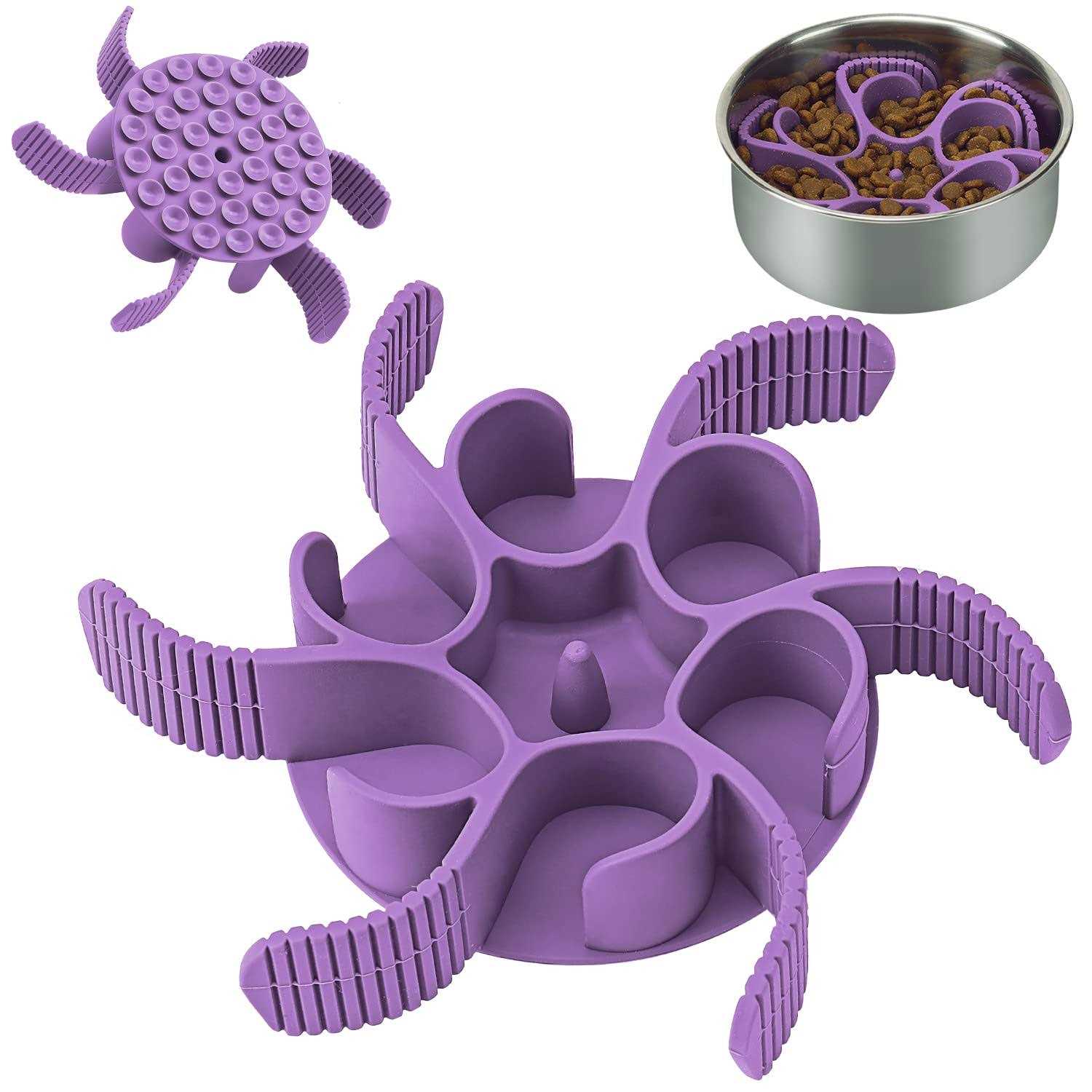 Anipaw Dog Slow Feeder Dog Bowls Silicone Spiral Dog Food Bowls Feeder Insert to Slow Down Eating for Large Medium Small Breed Dogs Perfect